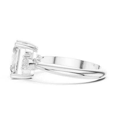 Radiant Lab Grown Diamond Three-Stone Engagement Ring