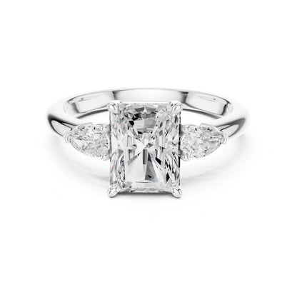 Radiant Lab Grown Diamond Three-Stone Engagement Ring