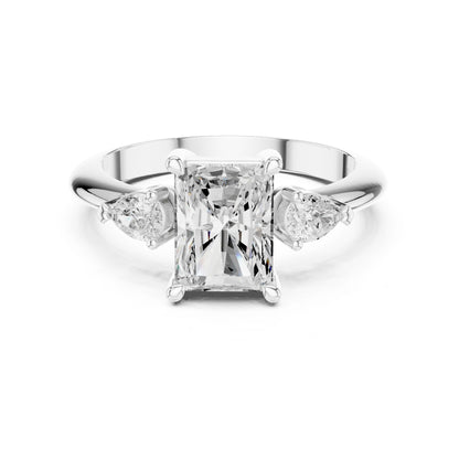 Radiant Lab Grown Diamond Three-Stone Engagement Ring