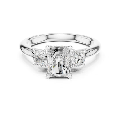 Radiant Lab Grown Diamond Three-Stone Engagement Ring