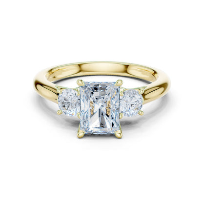 Radiant Lab Grown Diamond Three-Stone Engagement Ring