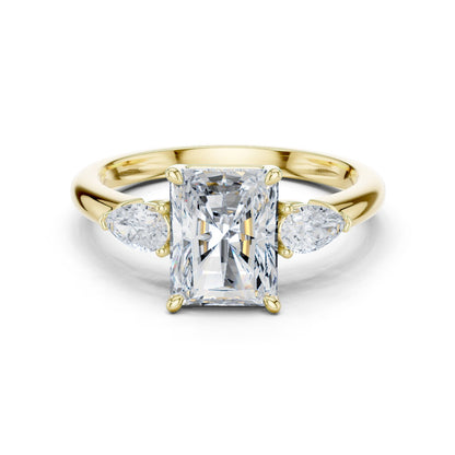 Radiant Lab Grown Diamond Three-Stone Engagement Ring