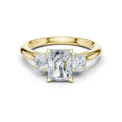 Radiant Lab Grown Diamond Three-Stone Engagement Ring