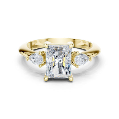 Radiant Lab Grown Diamond Three-Stone Engagement Ring