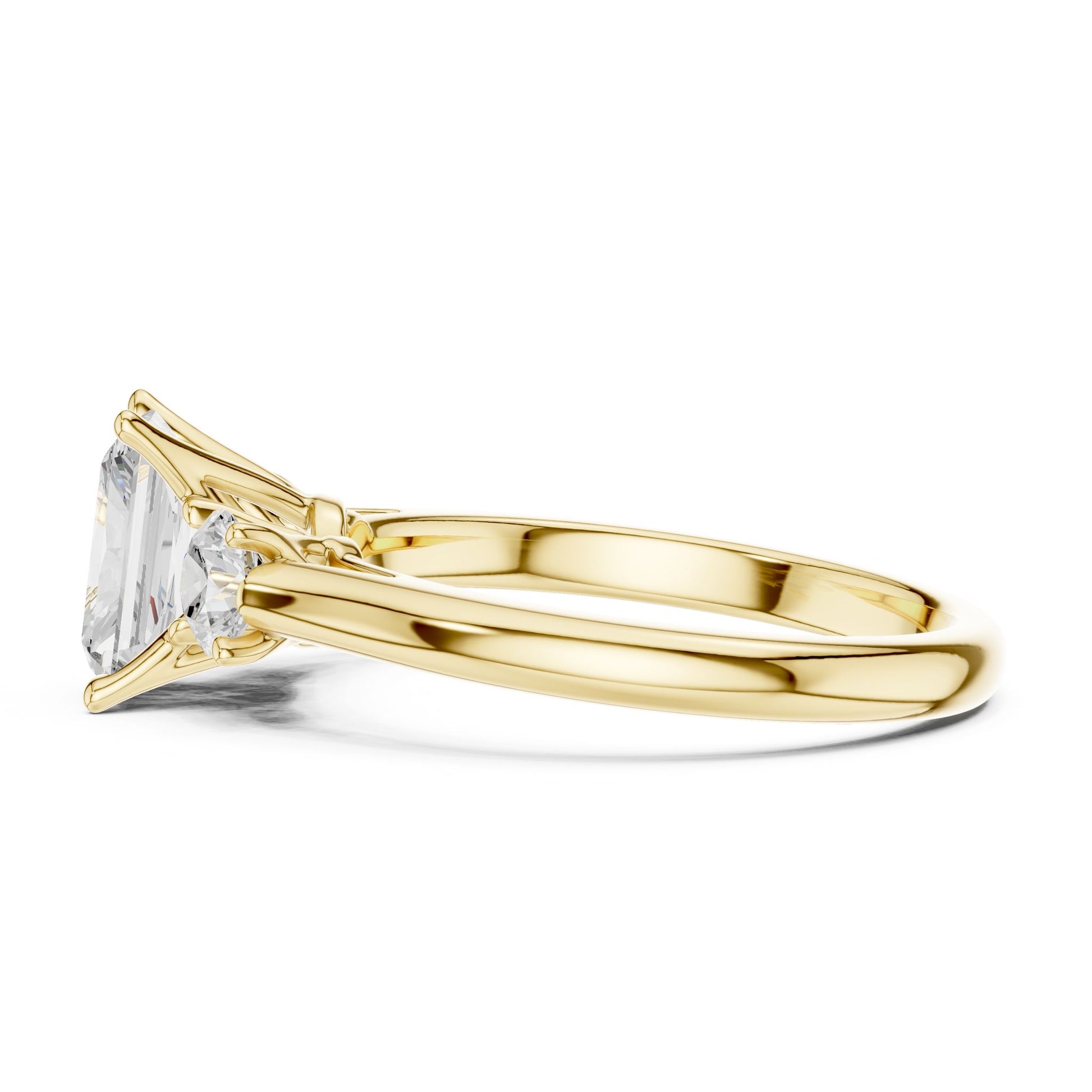 Radiant Lab Grown Diamond Three-Stone Engagement Ring