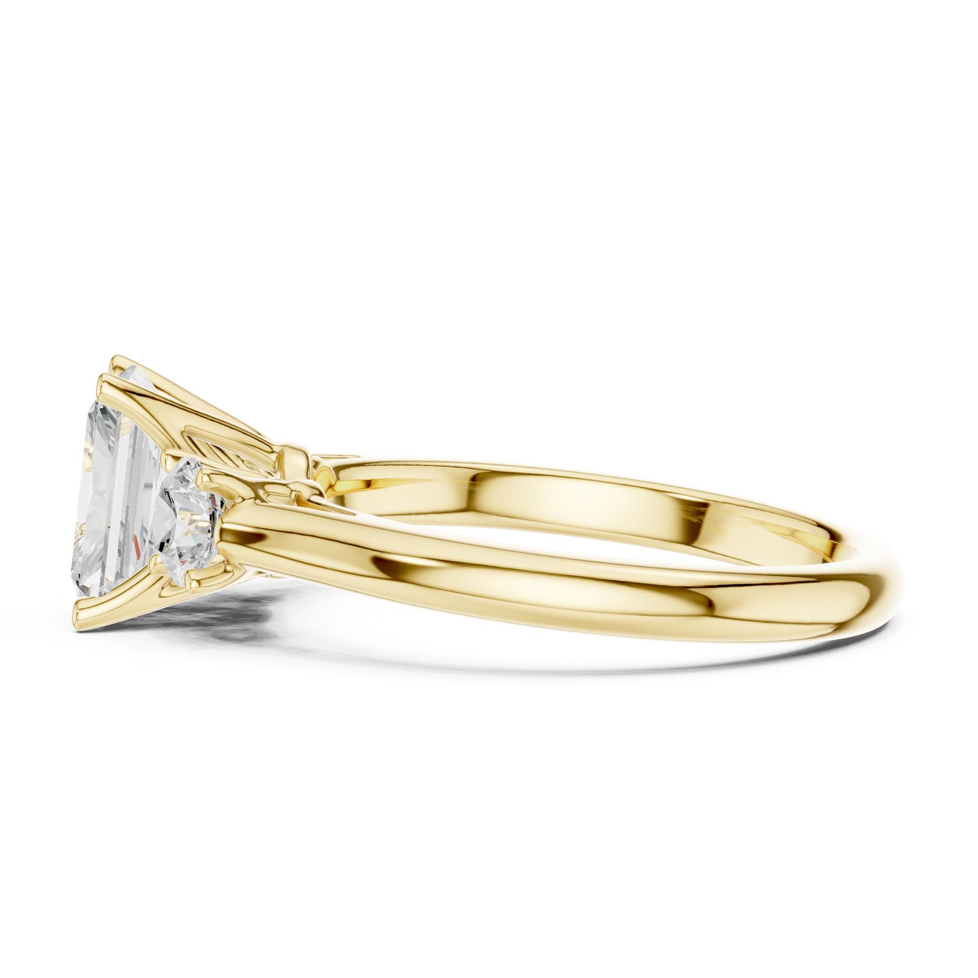 Radiant Lab Grown Diamond Three-Stone Engagement Ring
