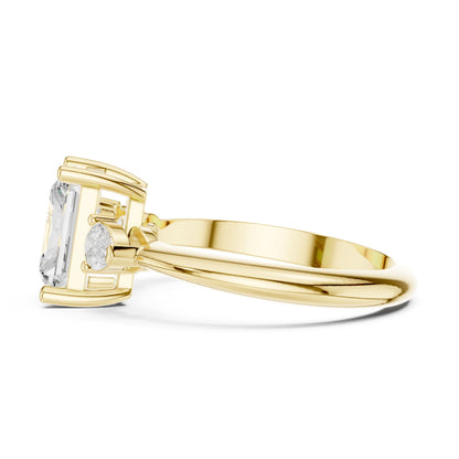 Radiant Lab Grown Diamond Three-Stone Engagement Ring