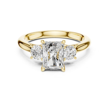Radiant Lab Grown Diamond Three-Stone Engagement Ring
