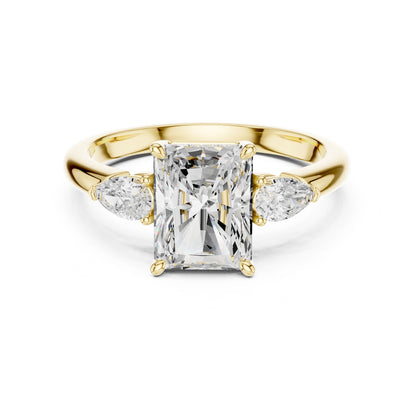 Radiant Lab Grown Diamond Three-Stone Engagement Ring