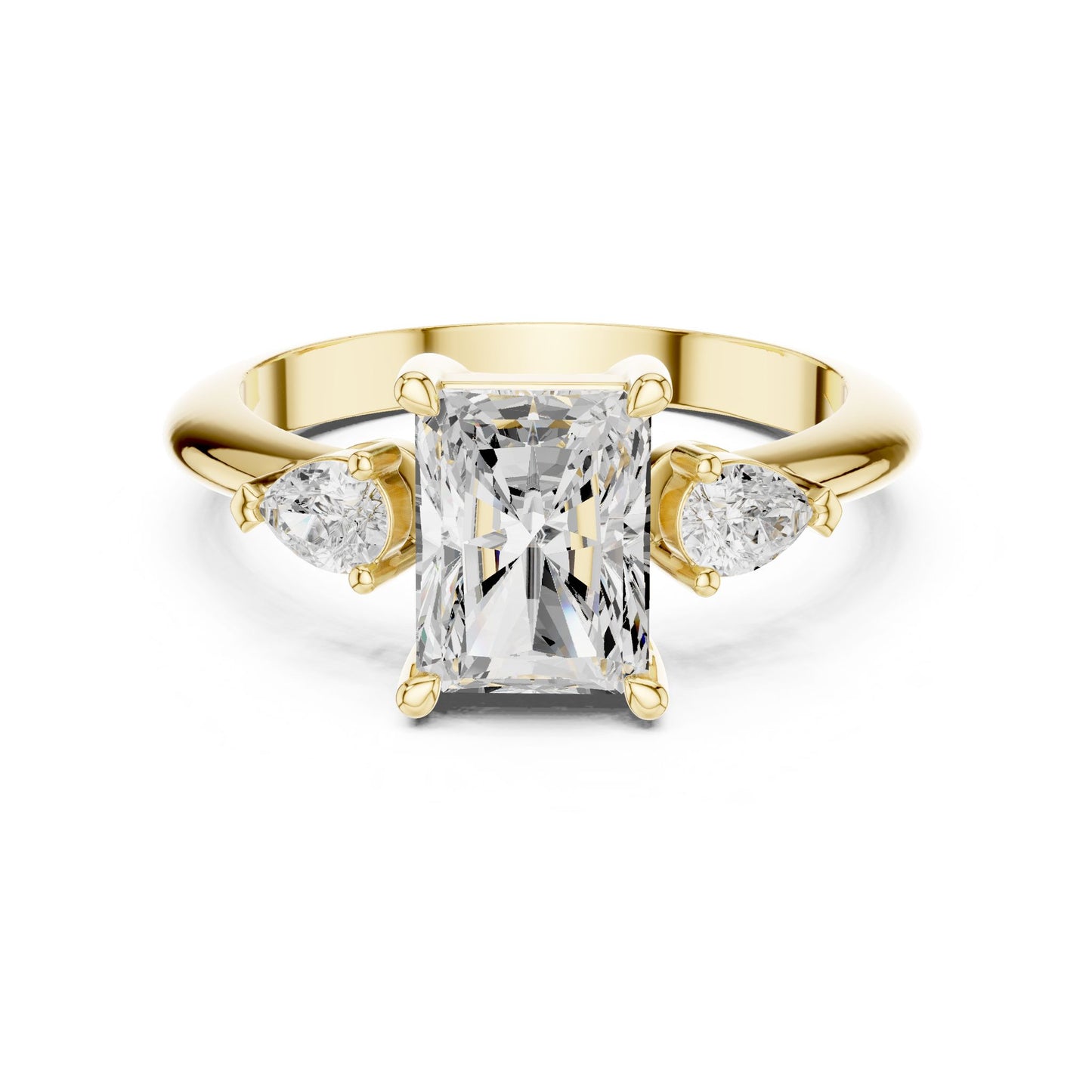 Radiant Lab Grown Diamond Three-Stone Engagement Ring