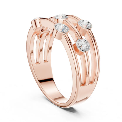 Round Lab Grown Diamond Bypass Engagement Ring