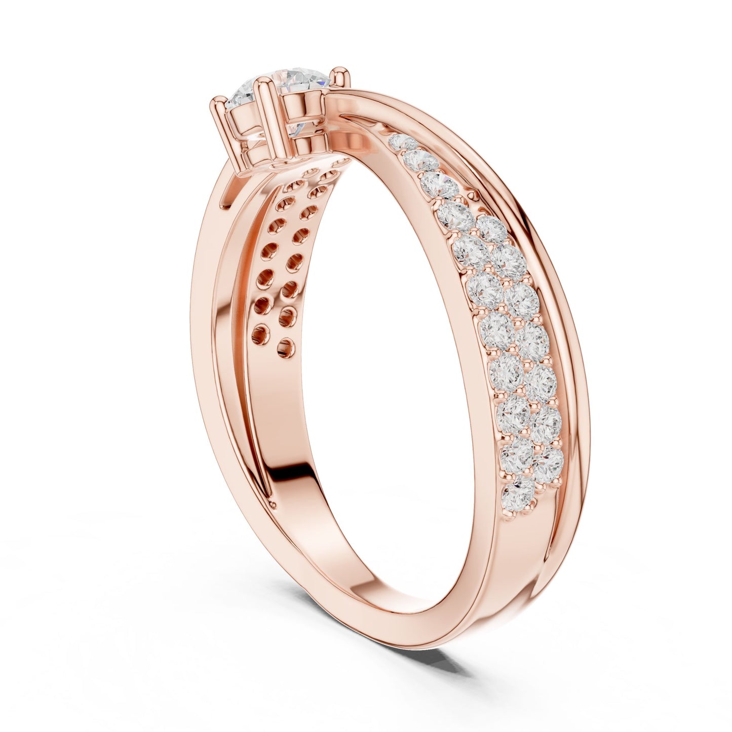 Women's Round Lab Grown Diamond Bypass Ring