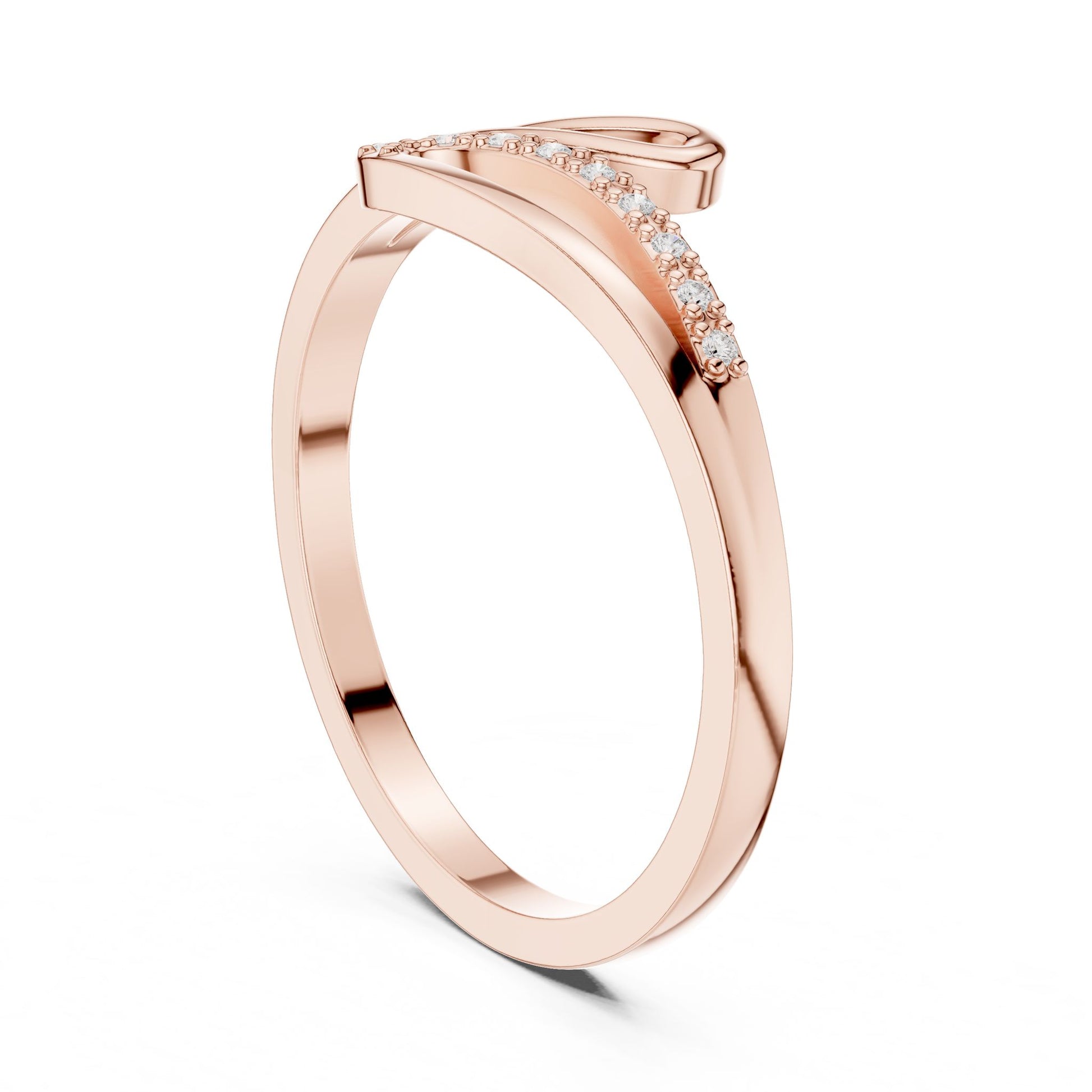 Round Lab Grown Diamond Bypass Engagement Ring
