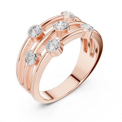 Round Lab Grown Diamond Bypass Engagement Ring