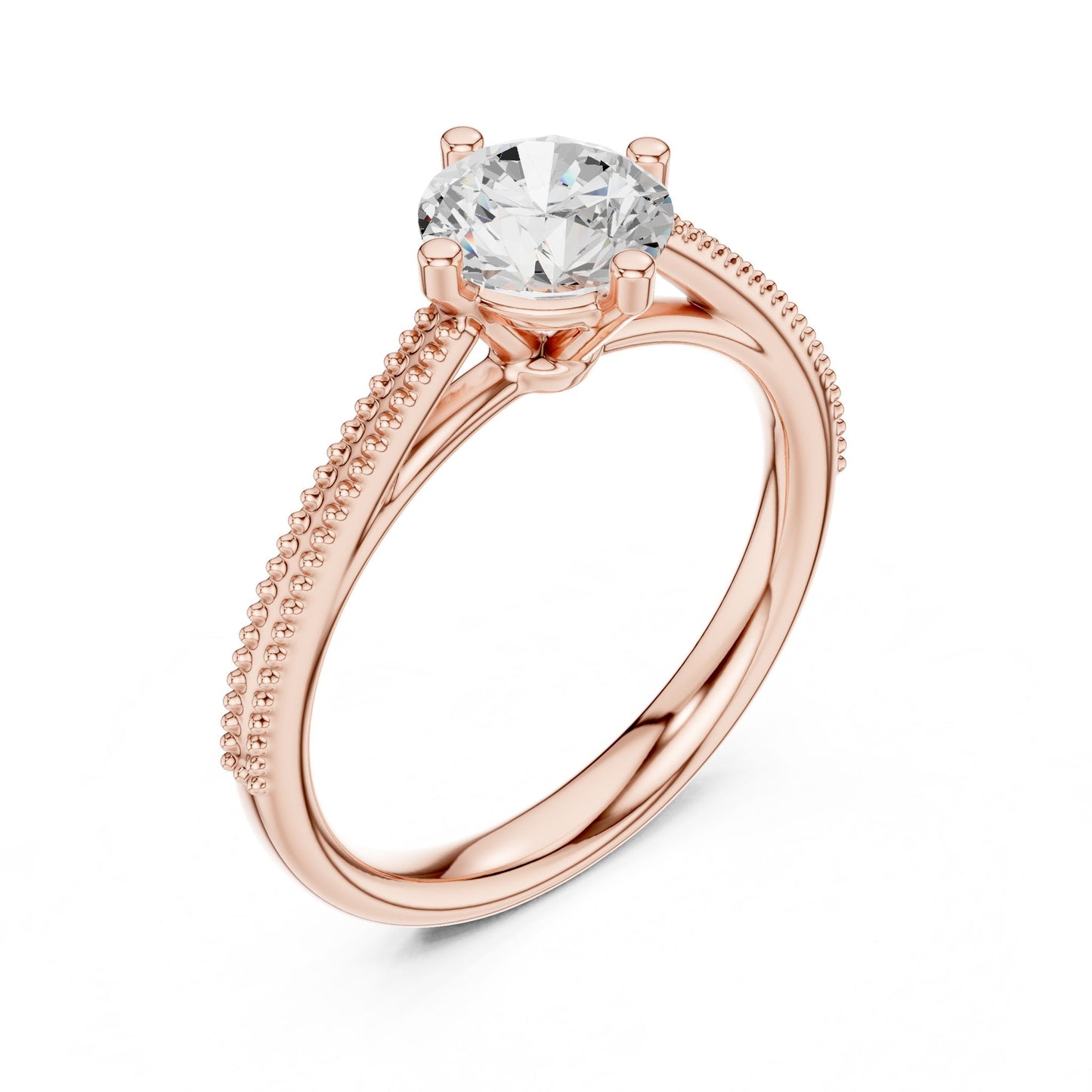 Round Lab Grown Diamond Bypass Engagement Ring