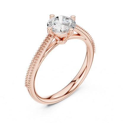 Round Lab Grown Diamond Bypass Engagement Ring