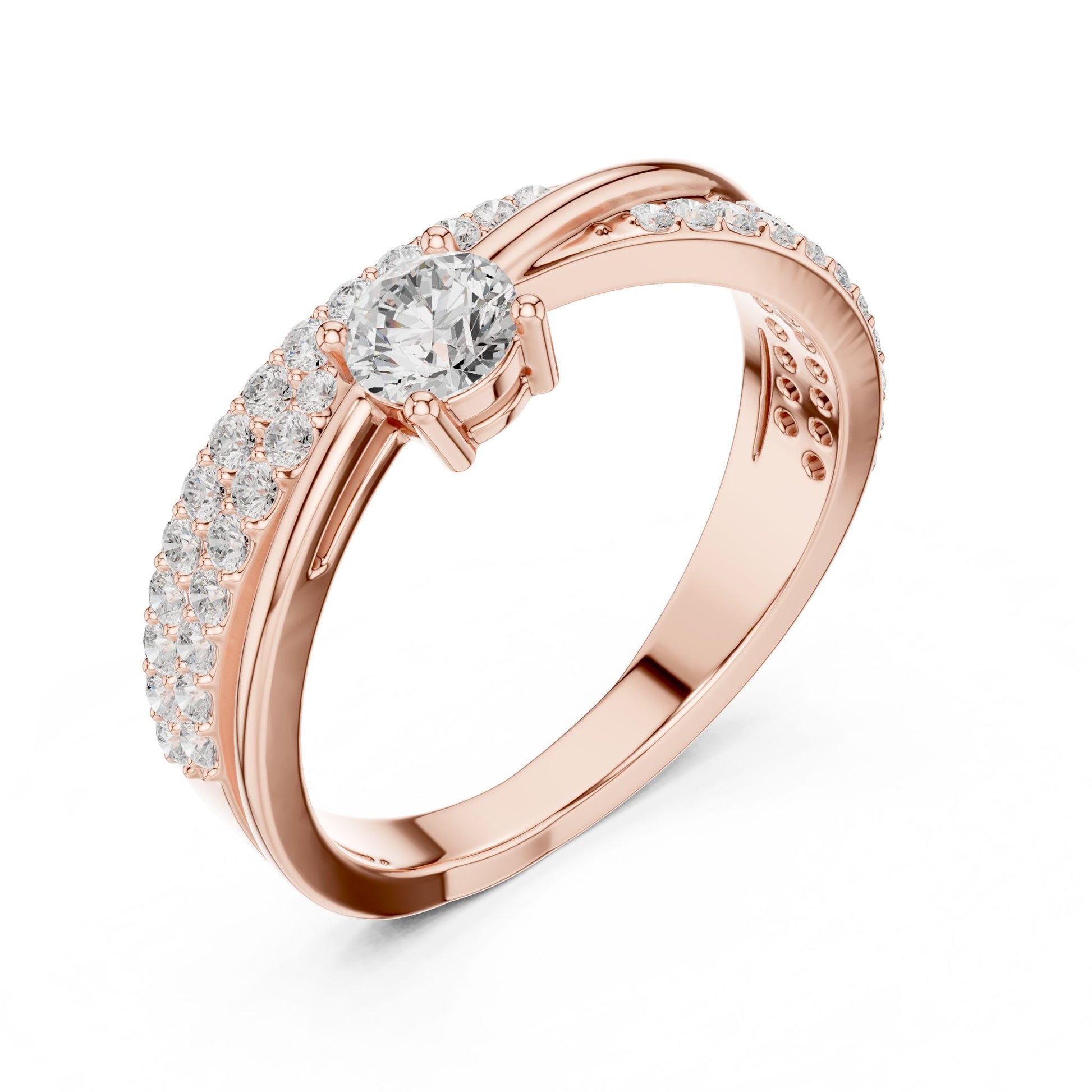 Women's Round Lab Grown Diamond Bypass Ring