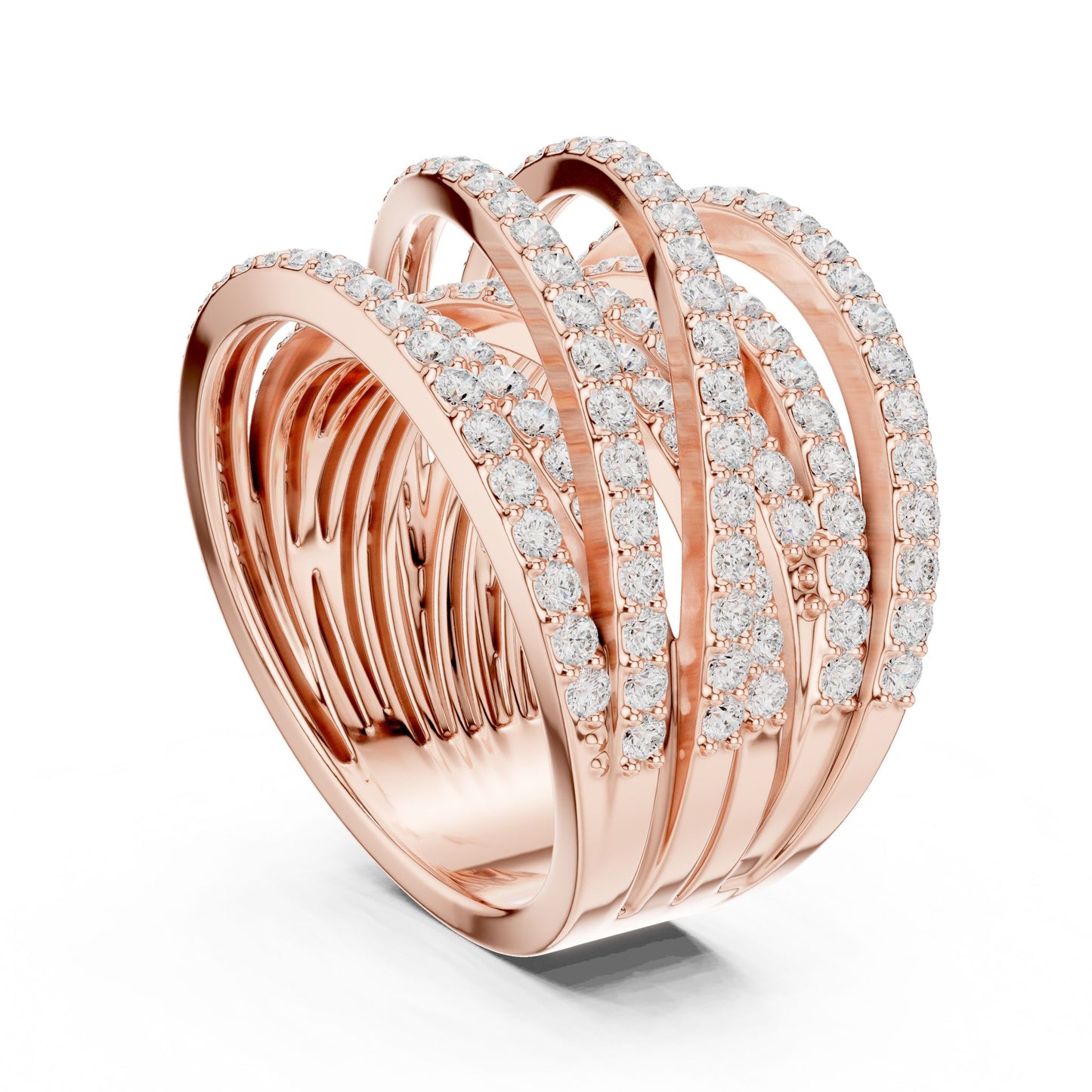 Round Lab Grown Diamond Bypass Engagement Ring