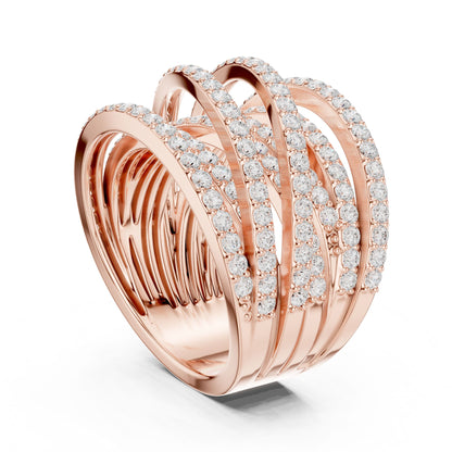 Round Lab Grown Diamond Bypass Engagement Ring