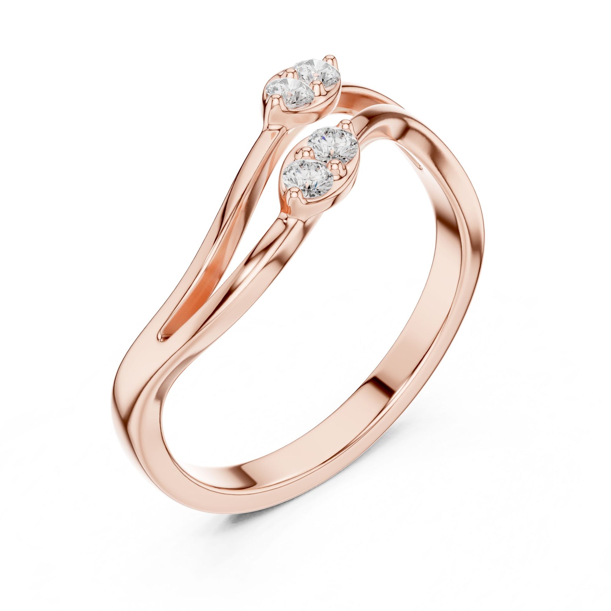 Women's Round Lab Grown Diamond Bypass Ring
