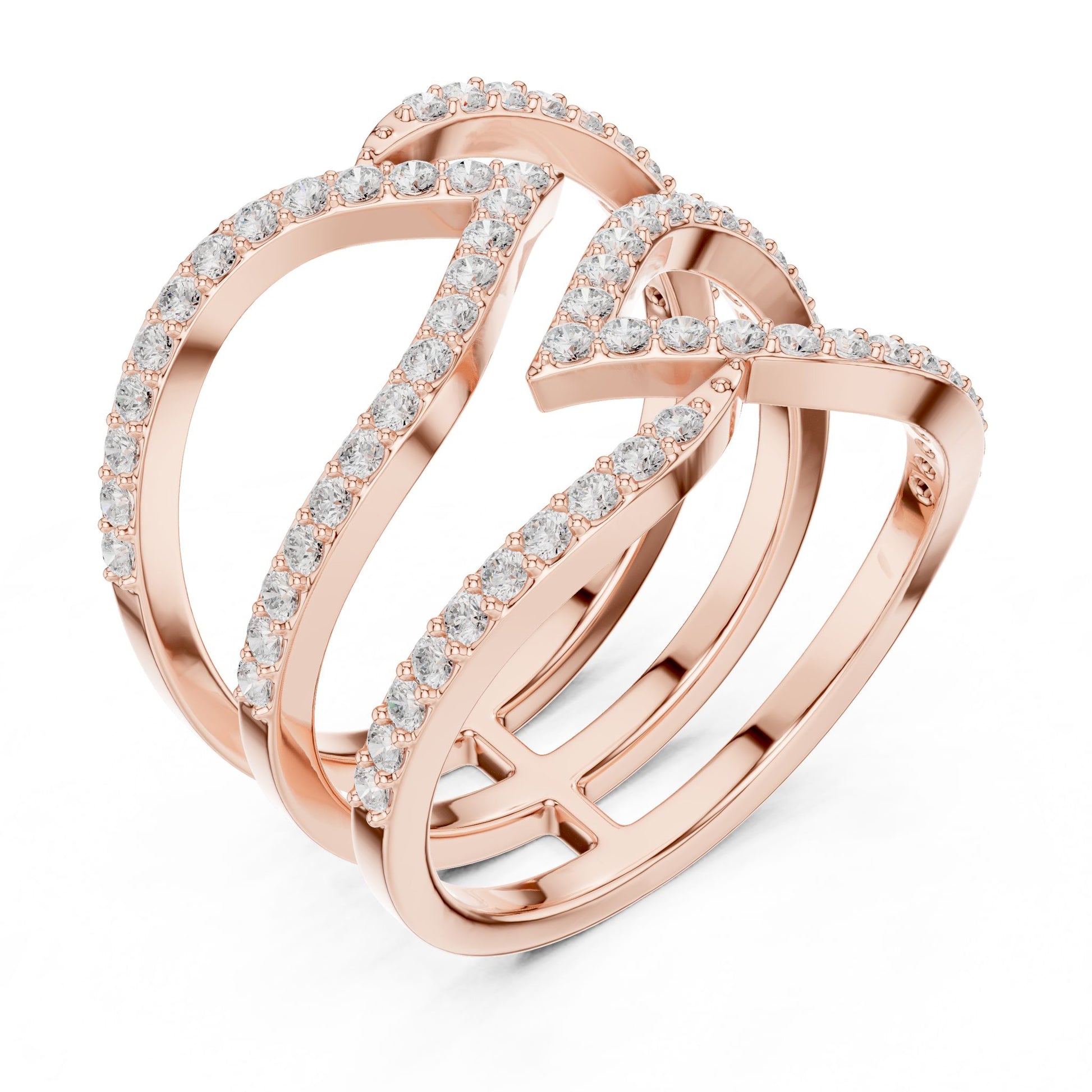 Women's Round Lab Grown Diamond Bypass Ring
