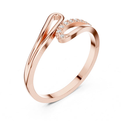 Round Lab Grown Diamond Bypass Engagement Ring