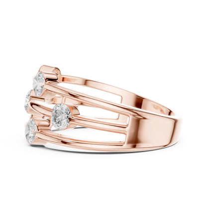 Round Lab Grown Diamond Bypass Engagement Ring