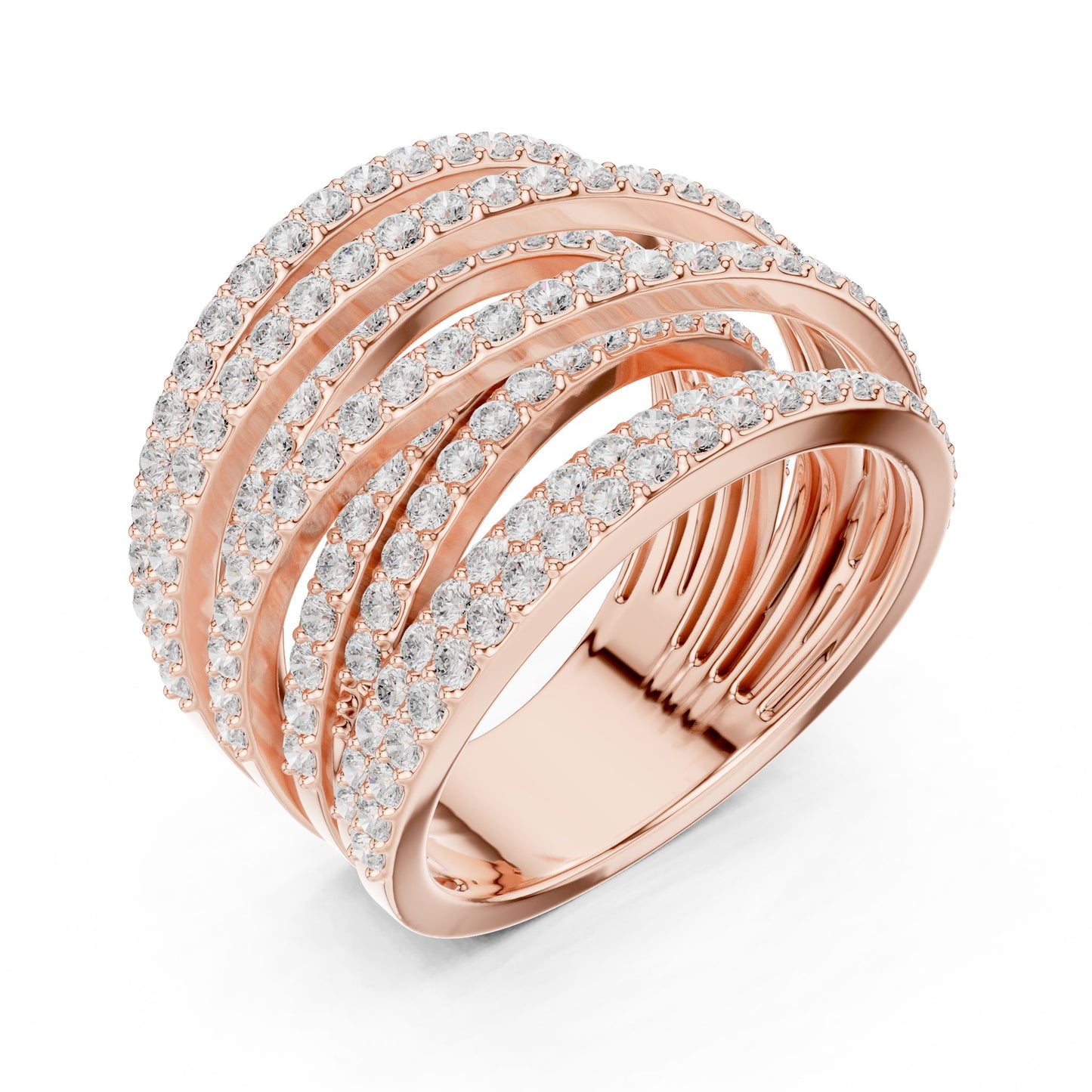 Round Lab Grown Diamond Bypass Engagement Ring