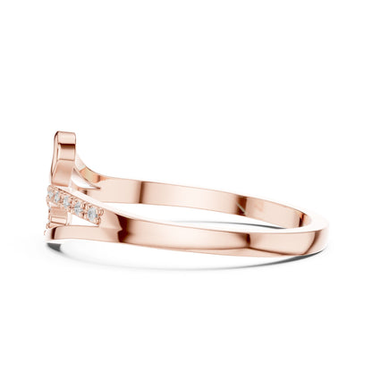 Round Lab Grown Diamond Bypass Engagement Ring