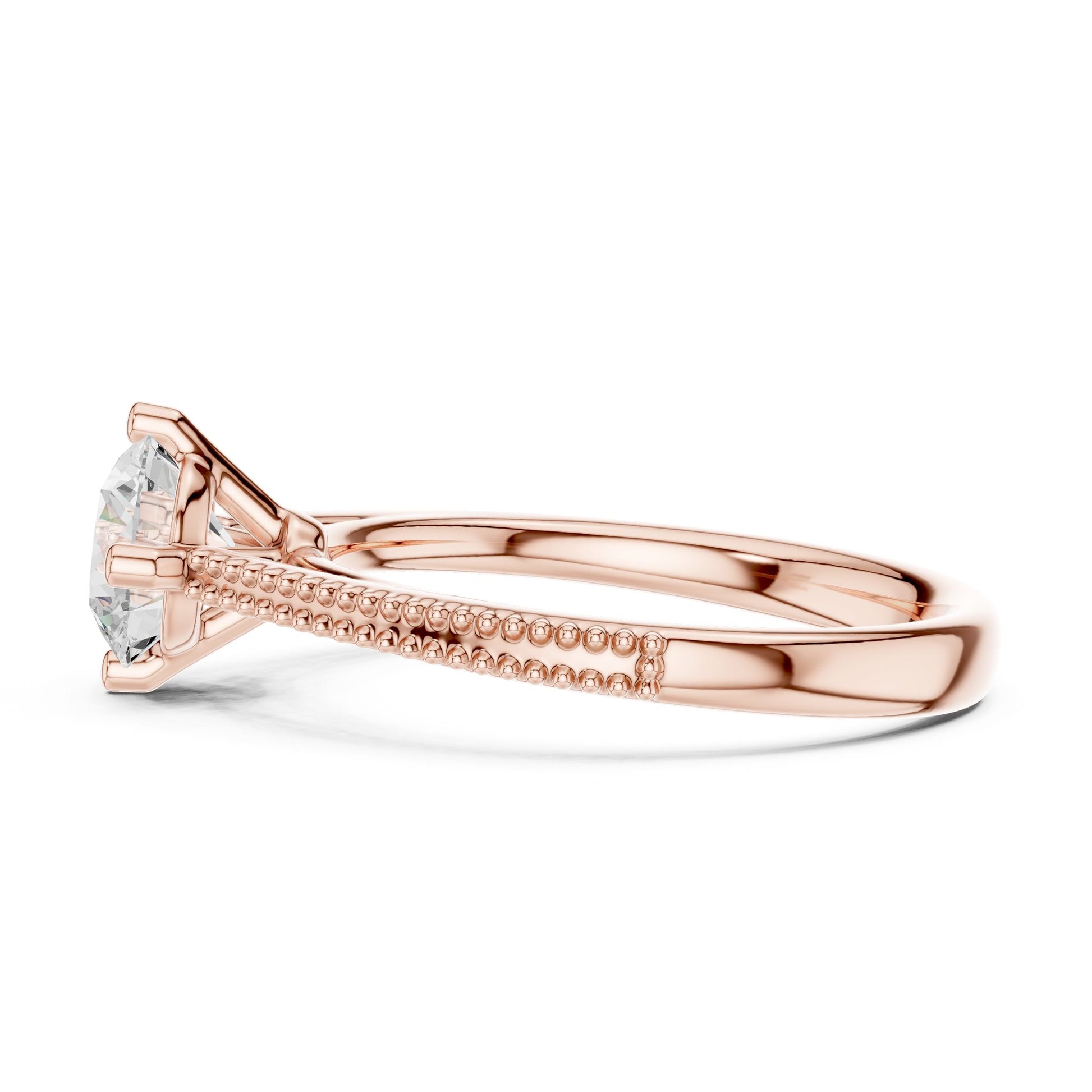 Round Lab Grown Diamond Bypass Engagement Ring