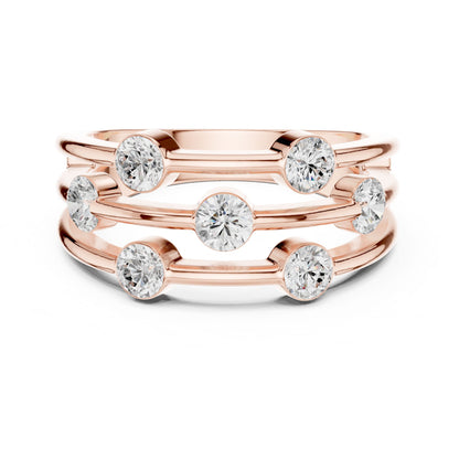 Round Lab Grown Diamond Bypass Engagement Ring