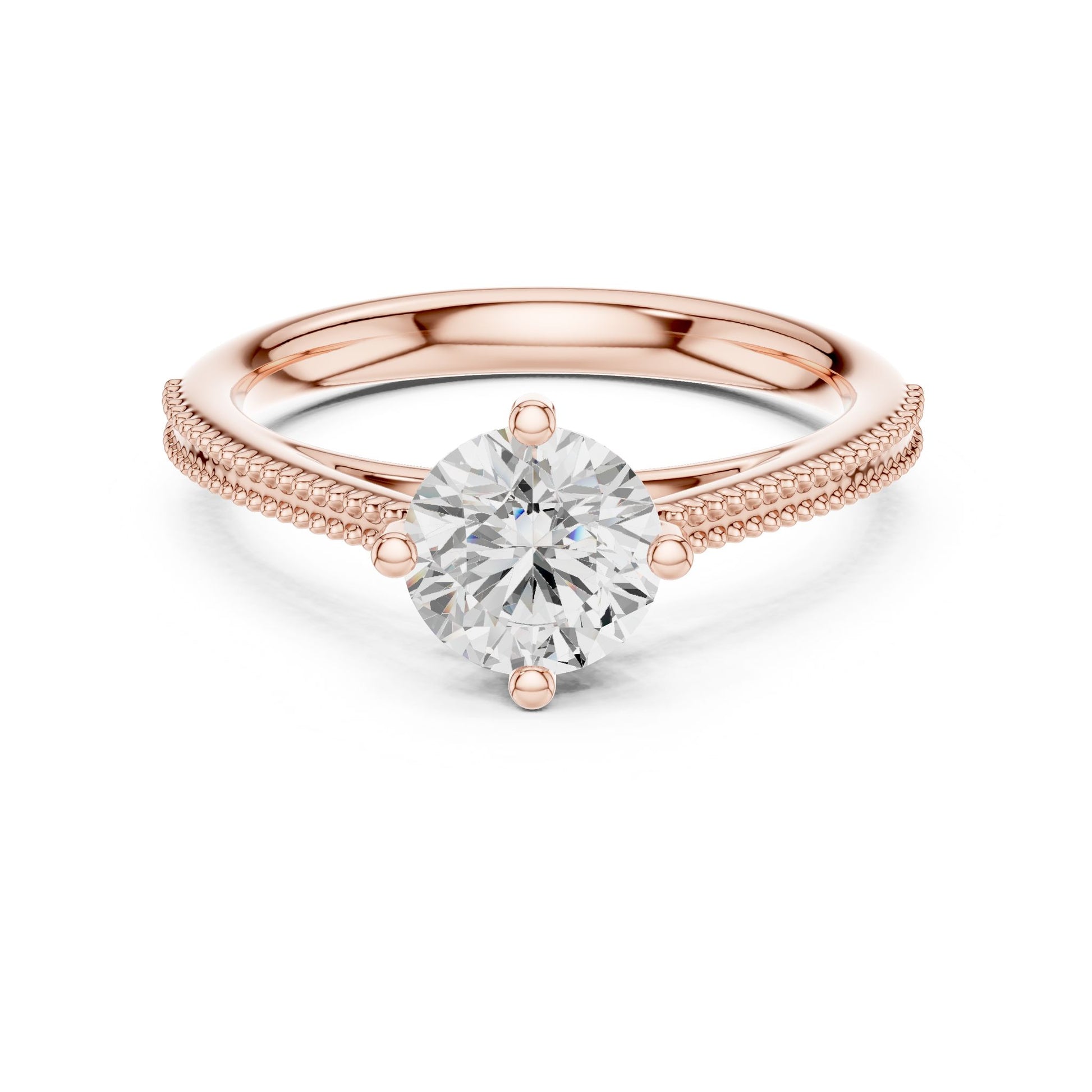 Round Lab Grown Diamond Bypass Engagement Ring