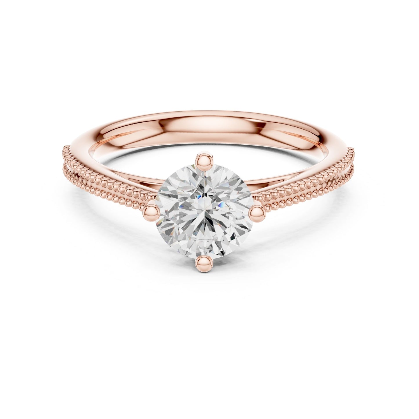 Round Lab Grown Diamond Bypass Engagement Ring