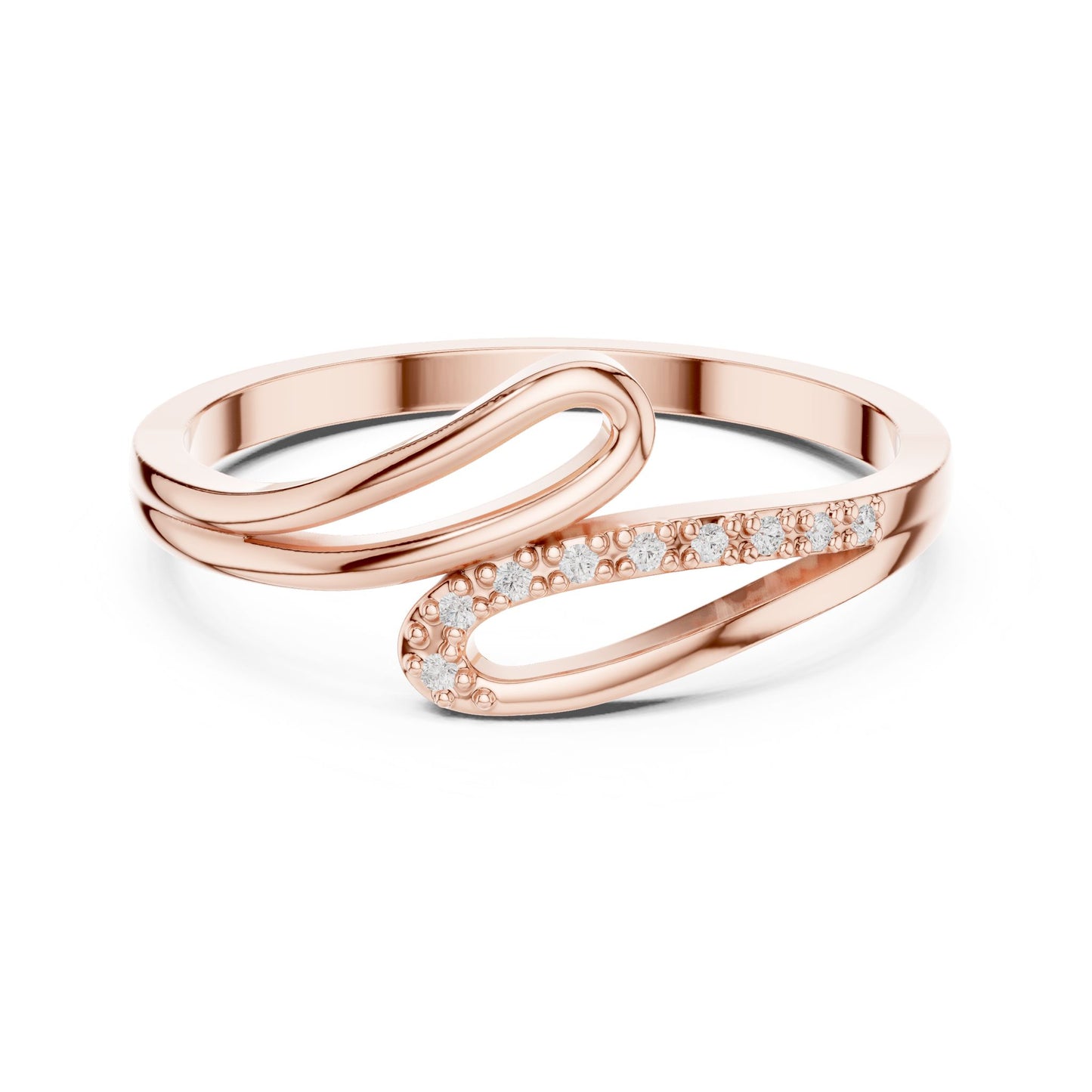 Round Lab Grown Diamond Bypass Engagement Ring