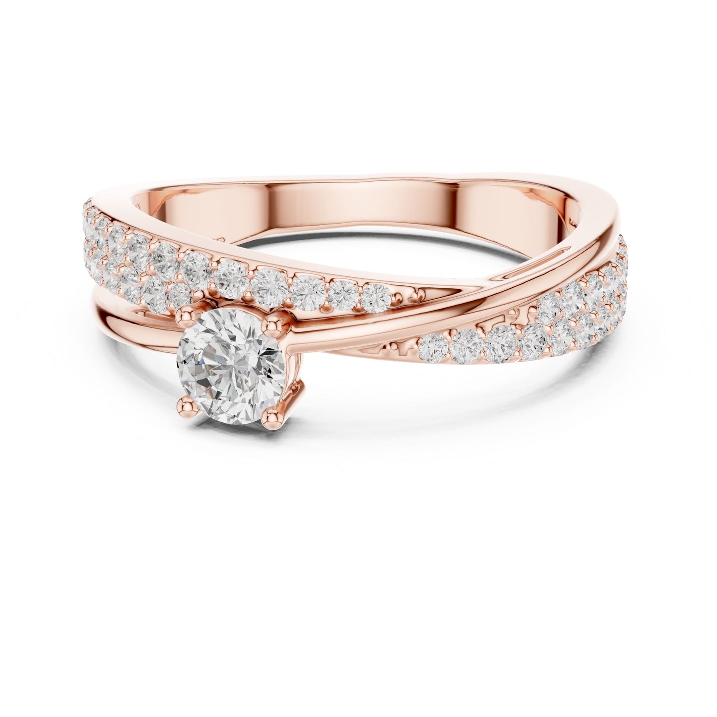 Women's Round Lab Grown Diamond Bypass Ring