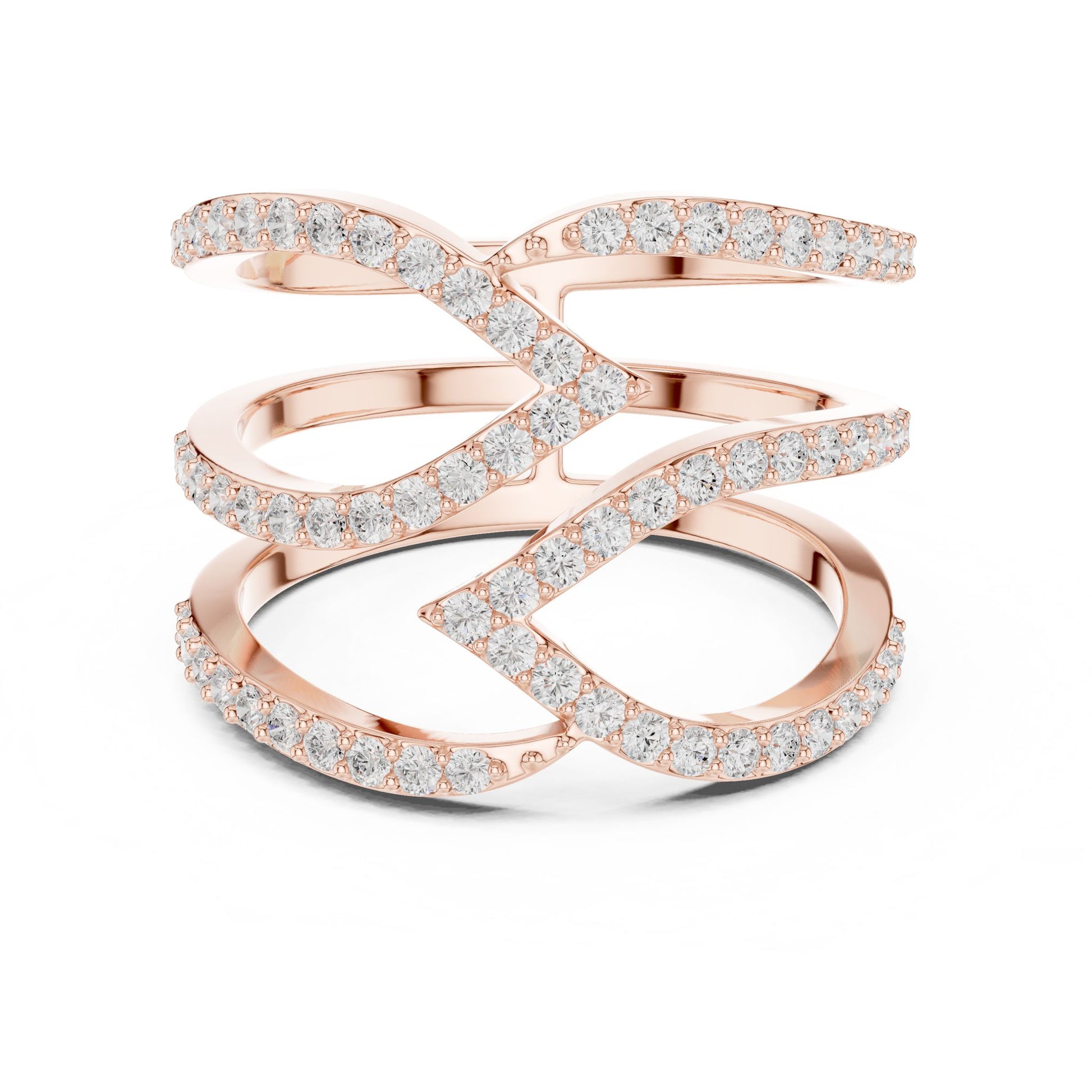 Women's Round Lab Grown Diamond Bypass Ring