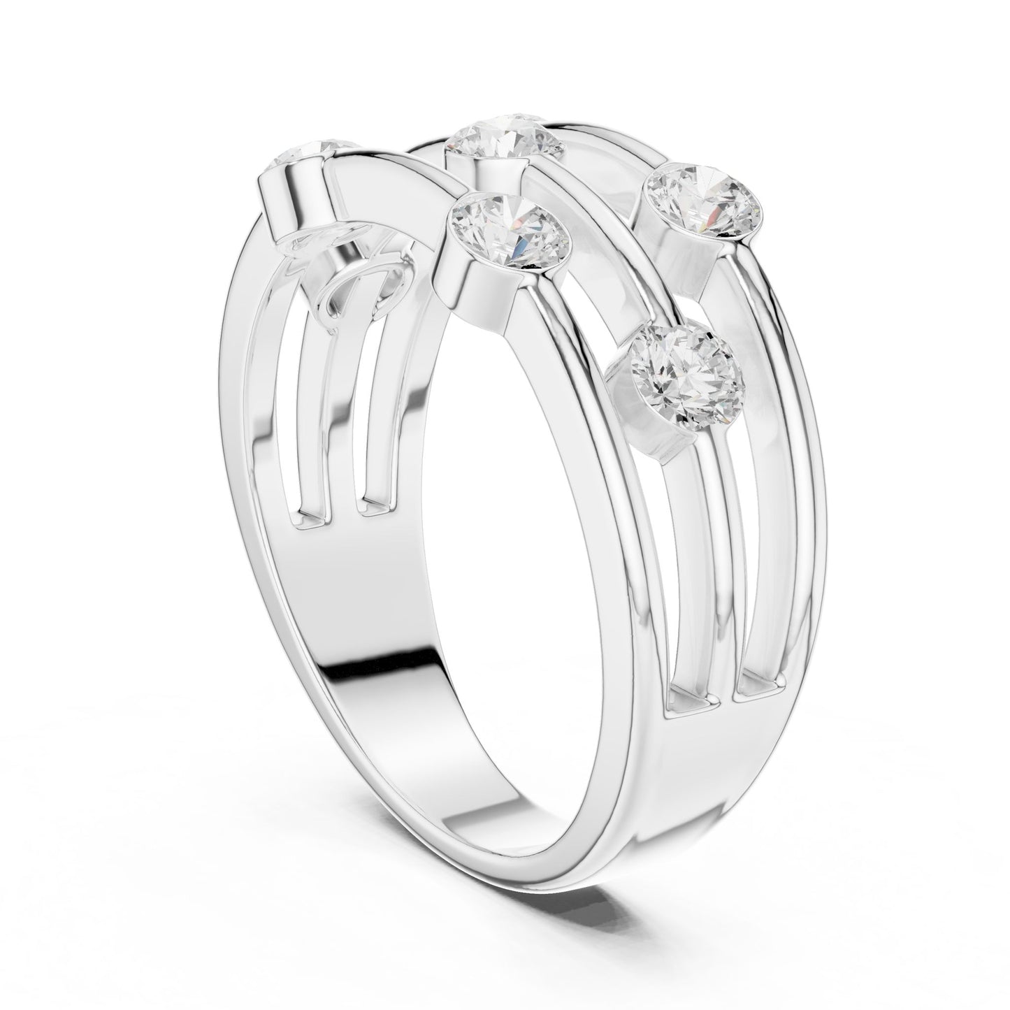 Round Lab Grown Diamond Bypass Engagement Ring