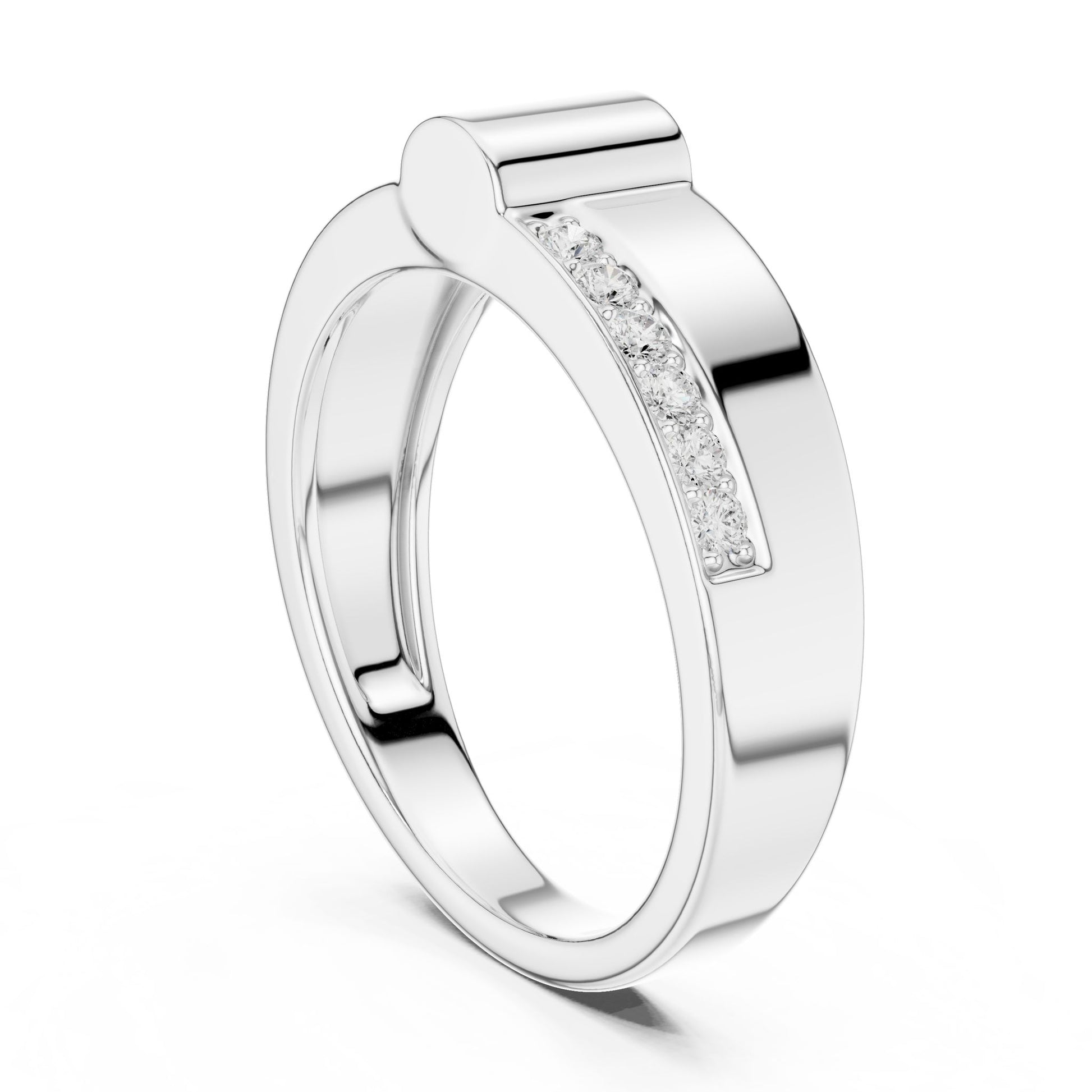 Men's Round Lab Grown Diamond Bypass Ring
