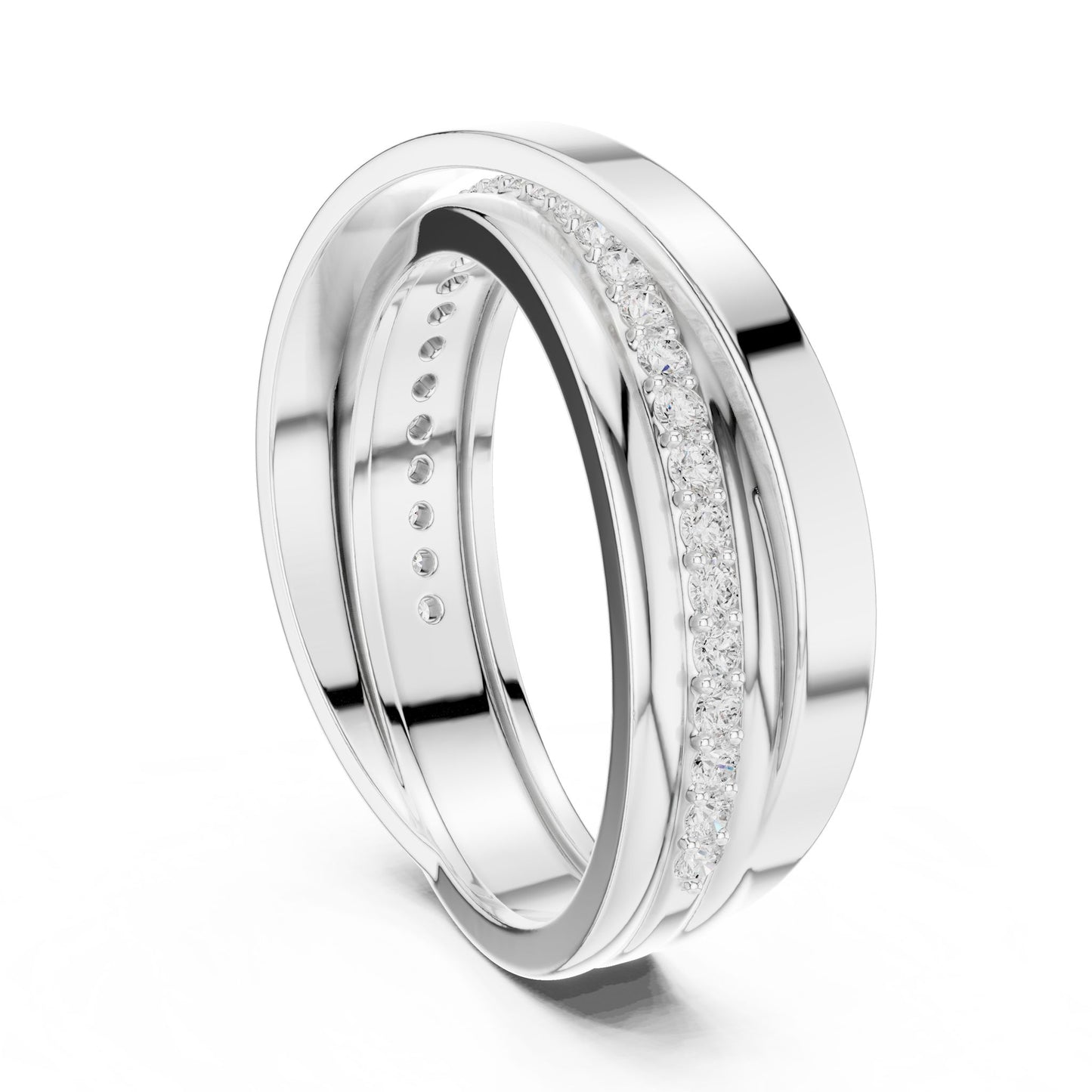 Men's Round Lab Grown Diamond Bypass Ring