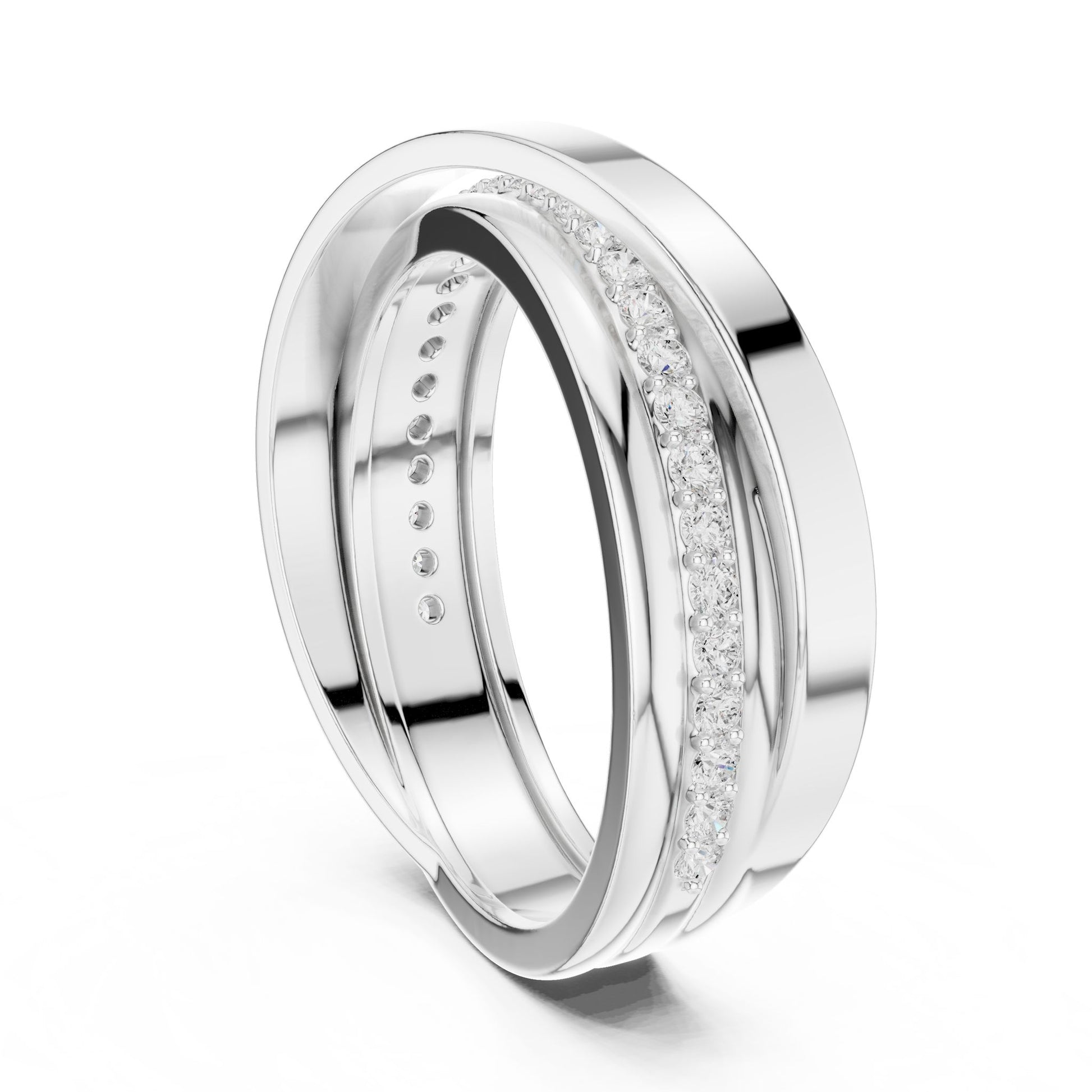 Men's Round Lab Grown Diamond Bypass Ring