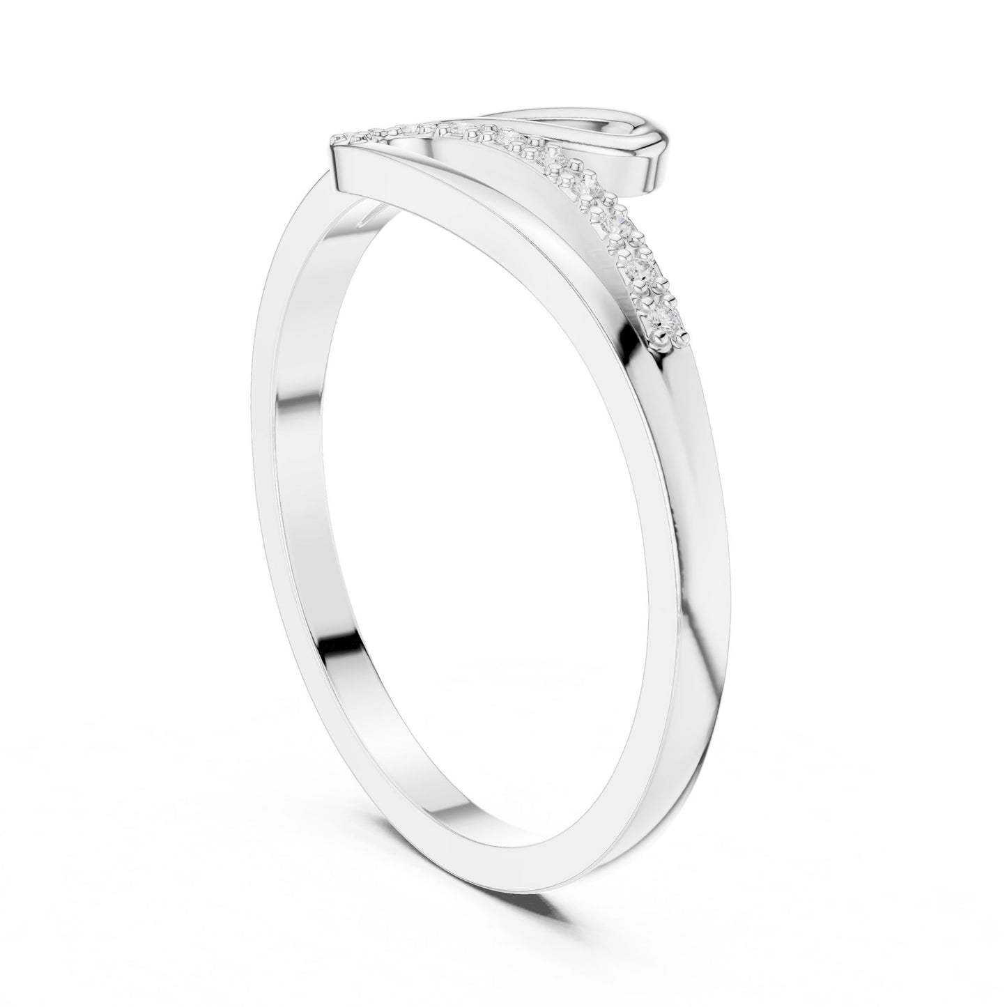 Round Lab Grown Diamond Bypass Engagement Ring
