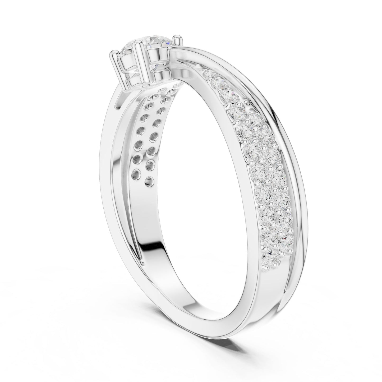 Women's Round Lab Grown Diamond Bypass Ring