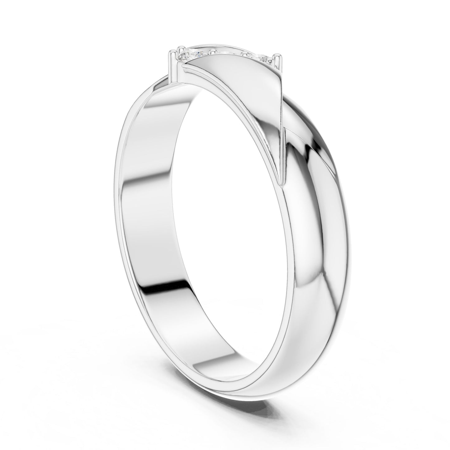 Men's Round Lab Grown Diamond Bypass Ring