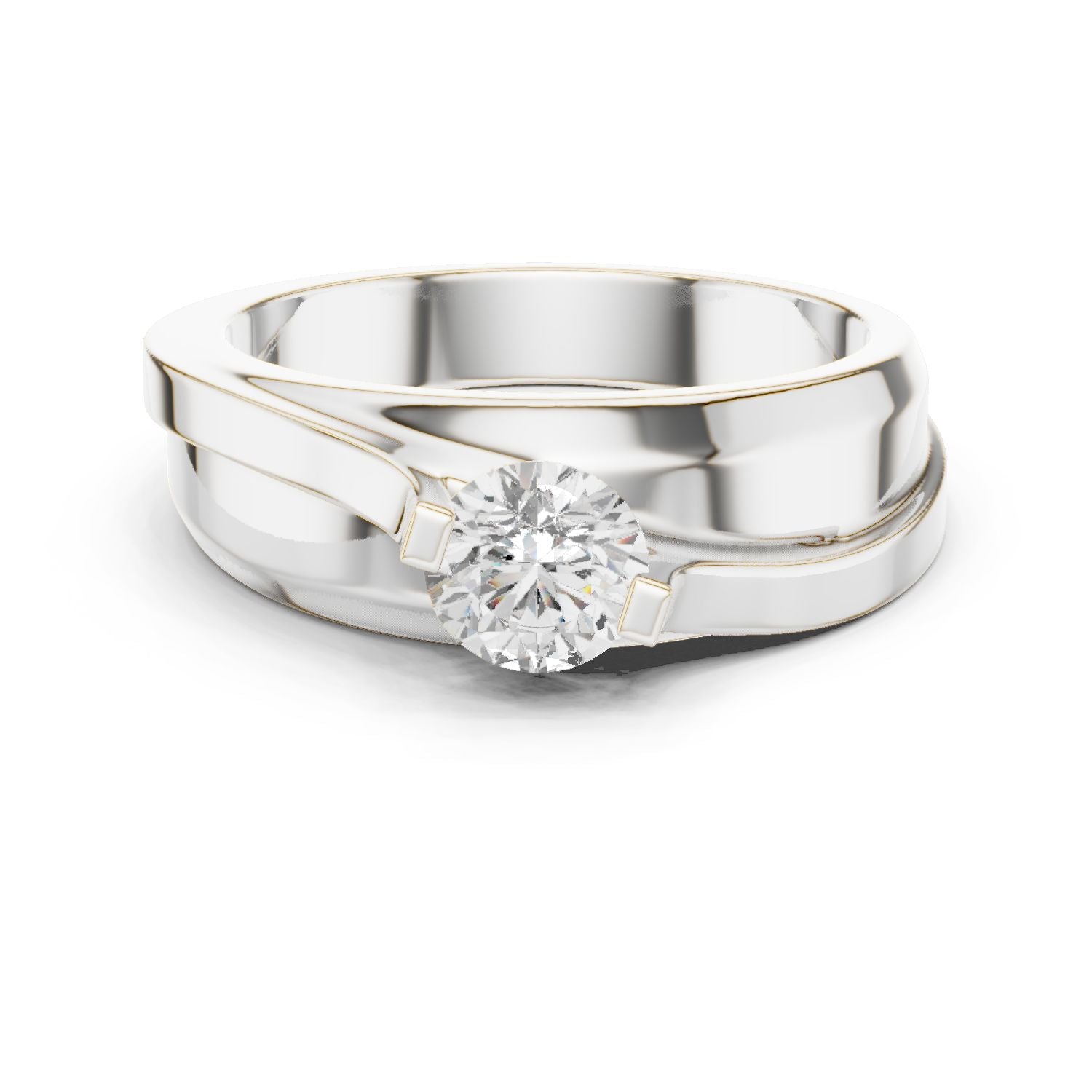 Men's Round Lab Grown Diamond Bypass Ring