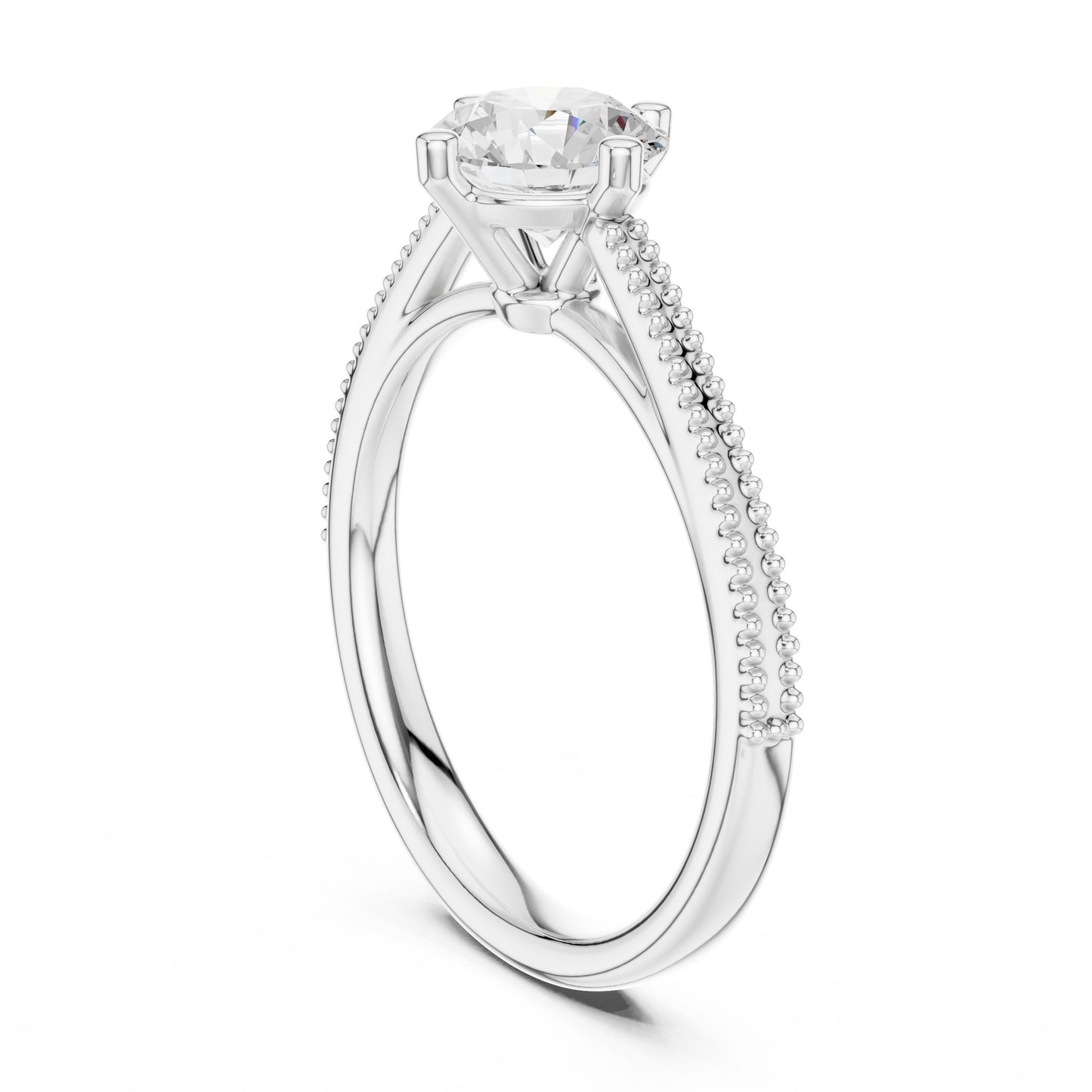Round Lab Grown Diamond Bypass Engagement Ring