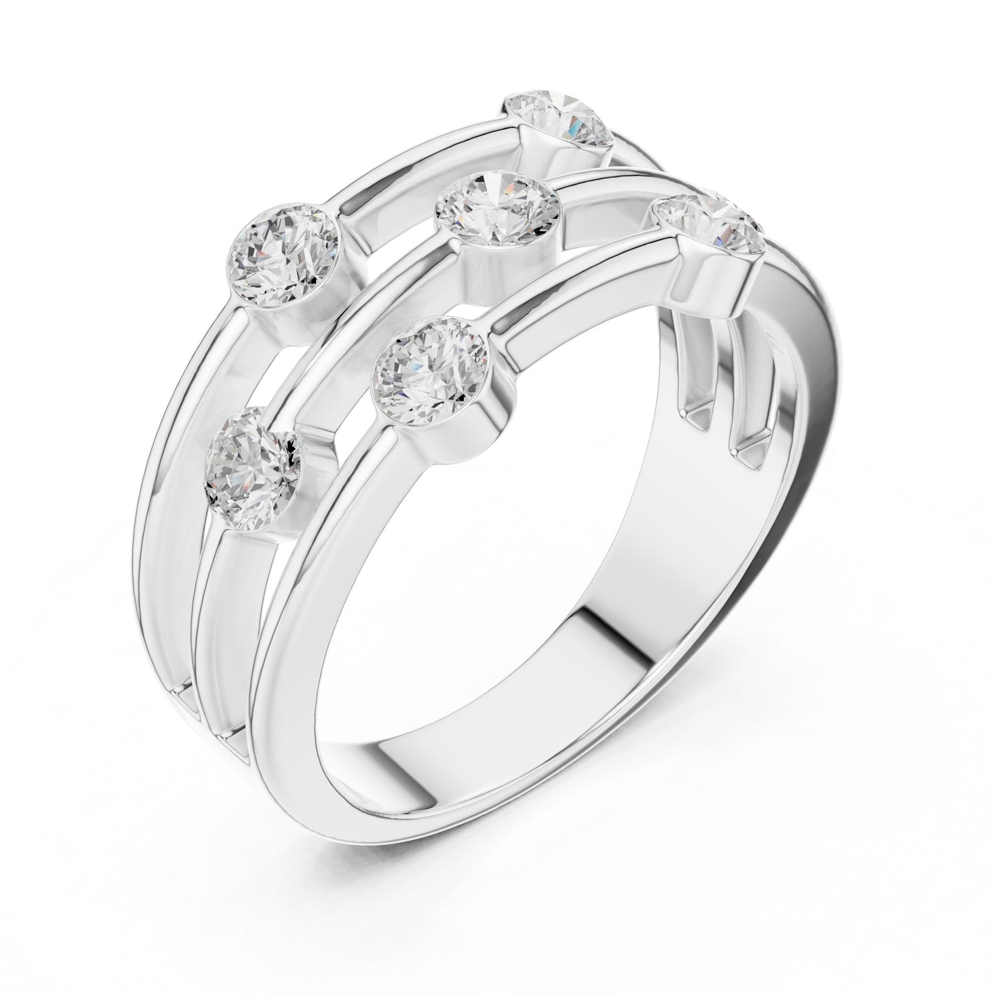 Round Lab Grown Diamond Bypass Engagement Ring