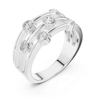 Round Lab Grown Diamond Bypass Engagement Ring