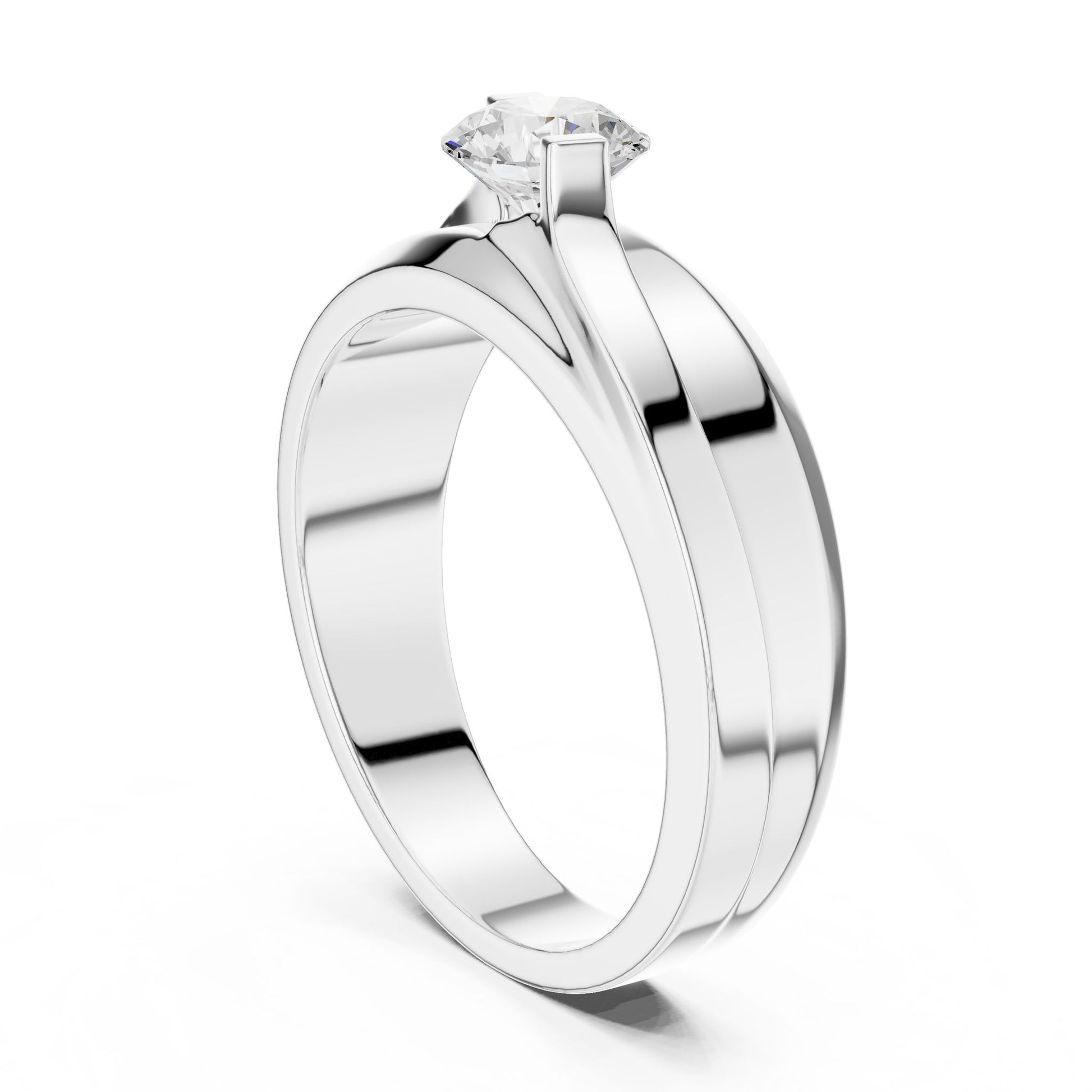 Men's Round Lab Grown Diamond Bypass Ring