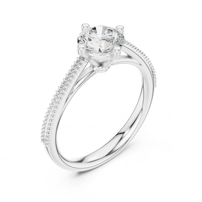 Round Lab Grown Diamond Bypass Engagement Ring