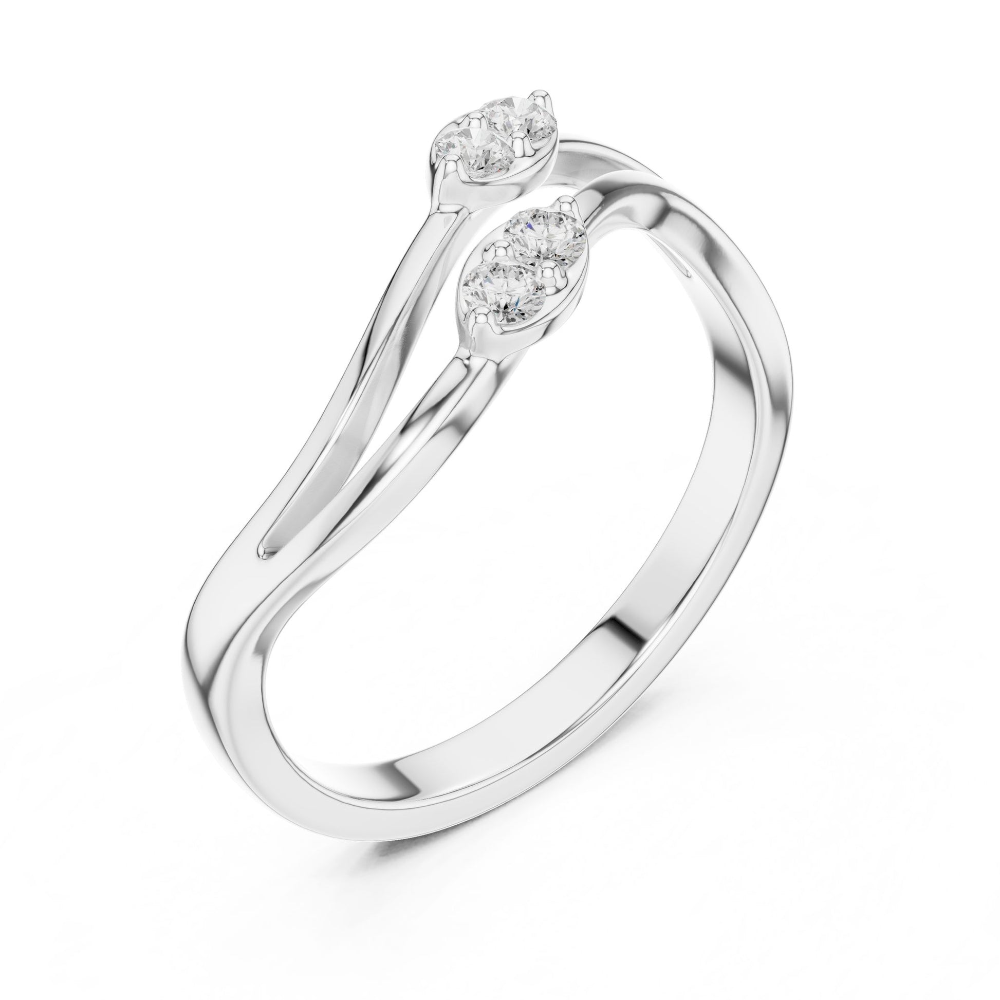 Women's Round Lab Grown Diamond Bypass Ring